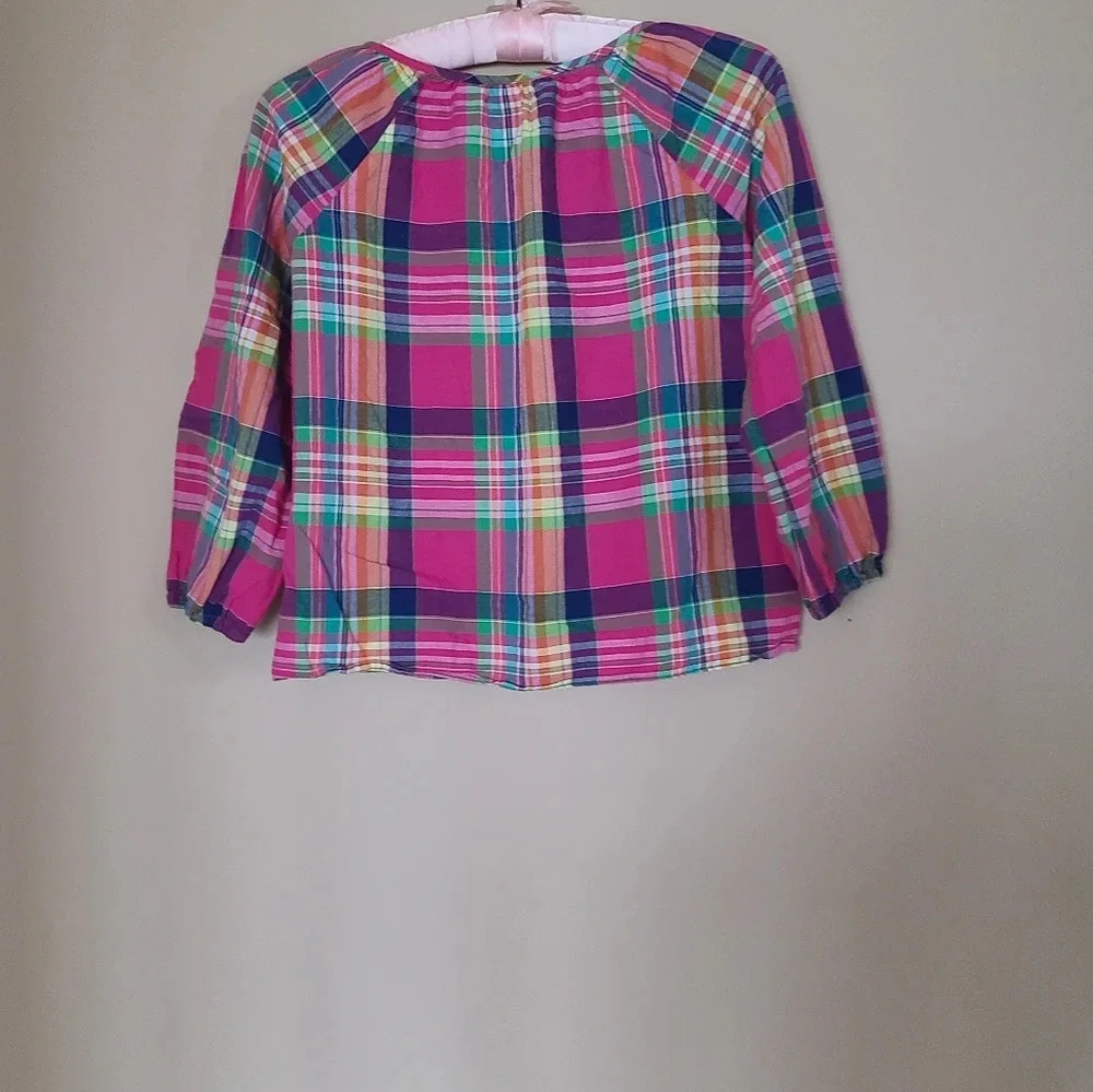 Ralph lauren plaid Blouse button front girls sz.6X